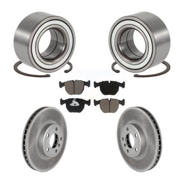Front Wheel Bearing Coated Disc Brake Rotor And Ceramic Pads Kit For 2000 BMW X5 To 04 00 KBB-118248
