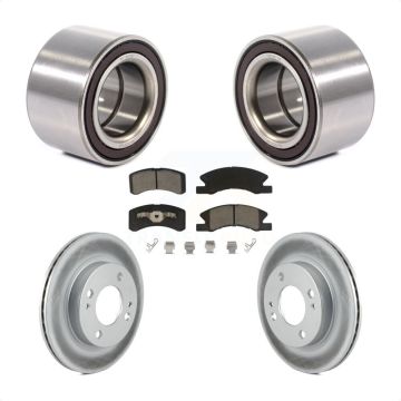 Front Wheel Bearing Coated Disc Brake Rotors And Pads Kit For 2014-2015 Mitsubishi Mirage KBB-118254