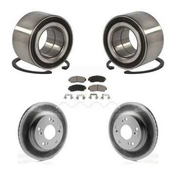 Front Wheel Bearing Coated Disc Brake Rotors And Ceramic Pads Kit For Honda Civic KBB-118258