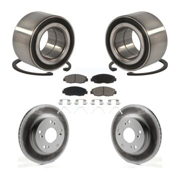 Front Wheel Bearing Coated Disc Brake Rotors And Ceramic Pads Kit For Honda Civic KBB-118264