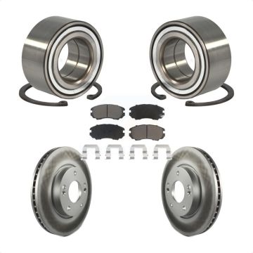 Front Wheel Bearing Coated Disc Brake Rotors And Ceramic Pads Kit For Hyundai Tiburon KBB-118302