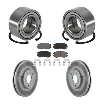 Front Wheel Bearing Coated Disc Brake Rotors And Pads Kit For Hyundai Azera Kia Amanti KBB-118304