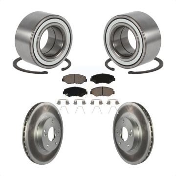 Front Wheel Bearing Coated Disc Brake Rotors And Ceramic Pads Kit For Honda Element KBB-118325