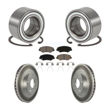 Front Wheel Bearing Coated Disc Brake Rotors And Ceramic Pads Kit For Honda CR-V KBB-118326