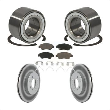 Front Wheel Bearing Coated Disc Brake Rotors And Ceramic Pads Kit For 2015-2020 Honda Fit KBB-118334