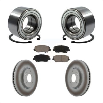 Front Wheel Bearing Coated Disc Brake Rotor Pad Kit For Kia Forte Forte5 Hyundai Veloster KBB-118347