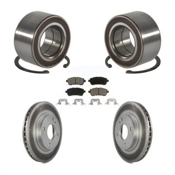 Front Wheel Bearing Coated Disc Brake Rotors And Ceramic Pads Kit For Ford Fiesta KBB-118355