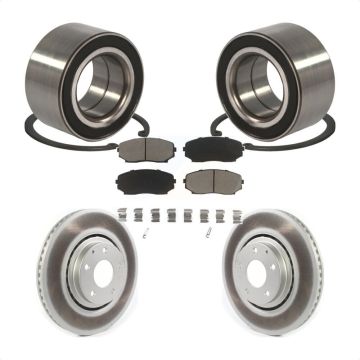 Front Wheel Bearing Coated Disc Brake Rotor And Ceramic Pads Kit For 2016-2018 Mazda CX-9 KBB-118366