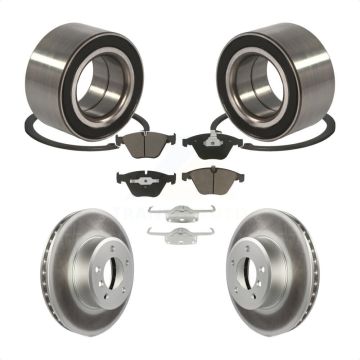 Front Wheel Bearing Coated Brake Rotor Pad Kit For BMW 530xi 528i xDrive 535i 535xi 528xi KBB-118378