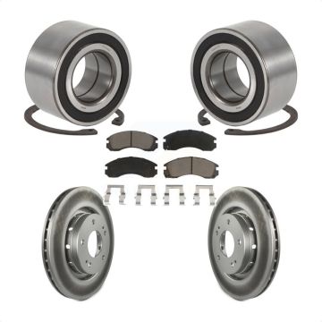Front Wheel Bearing Coated Disc Brake Rotor & Pads Kit For 2005-2006 Mitsubishi Outlander KBB-118414