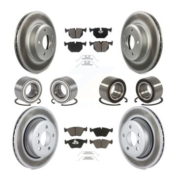 Front Rear Wheel Bearing Coated Disc Brake Rotor And Pads Kit (10Pc) For 2004-2010 BMW X3 KBB-118435
