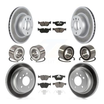 Front Rear Bearing Coated Disc Brake Rotor And Ceramic Pad Kit (10Pc) For BMW 328xi 325xi KBB-118441