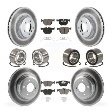 Front Rear Bearing Coated Disc Brake Rotor And Ceramic Pads Kit (10Pc) For 2007 BMW 335xi KBB-118442