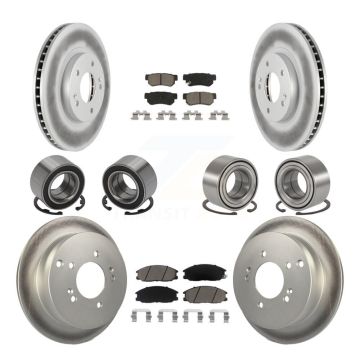 Front Rear Bearing Coated Brake Rotor & Pad Kit (10Pc) For 2001-2006 Hyundai Santa Fe 4WD KBB-118454