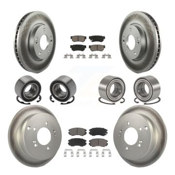 Front Rear Bearing Coated Disc Brake Rotor Pad Kit (10Pc) For Hyundai Tucson Kia Sportage KBB-118455
