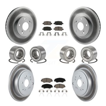 Front Rear Bearing Coated Disc Brake Rotors And Pads Kit (10Pc) For 2003-2004 Honda Pilot KBB-118469