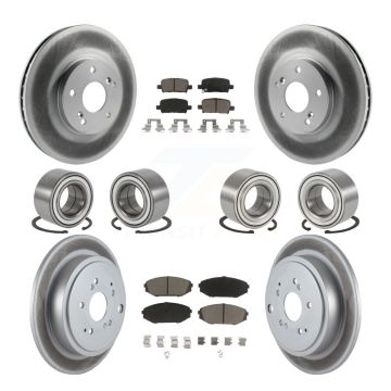 Front Rear Bearings Coated Disc Brake Rotors And Pads Kit (10Pc) For 2001-2002 Acura MDX KBB-118470