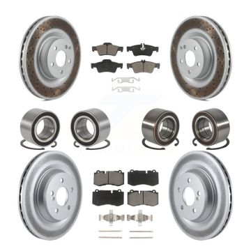 Front Rear Bearings Coated Disc Brake Rotors And Pads Kit (10Pc) For Mercedes-Benz S350 KBB-118472
