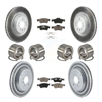 Front Rear Bearing Coated Disc Brake Rotor & Pad Kit (10Pc) For Mercedes-Benz ML350 ML550 KBB-118485