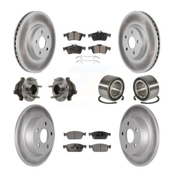 Front Rear Hub Bearing Coated Disc Brake Rotor & Pads Kit (10Pc) For Ford Transit Connect KBB-118500
