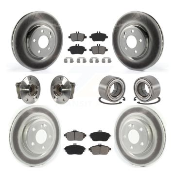Front Rear Hub Bearing Coated Brake Rotor Pads Kit (10Pc) For Mercedes-Benz GLA250 CLA250 KBB-118517