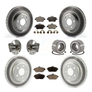 Front Rear Hub Bearing Coated Brake Rotor Pads Kit (10Pc) For Mercedes-Benz GLA250 CLA250 KBB-118539