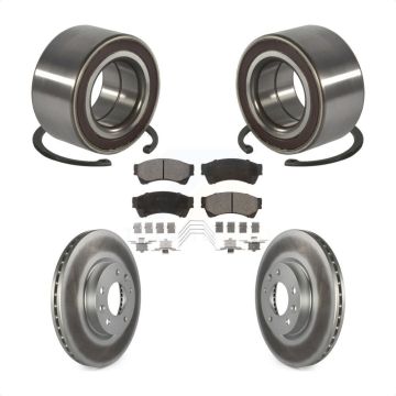 Front Wheel Bearing Coated Disc Brake Rotors And Pads Kit For 2009-2013 Mazda 6 2.5L KBB-118545