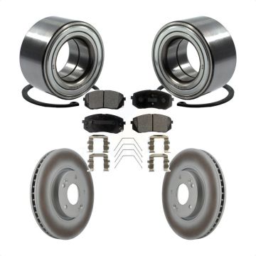 Front Wheel Bearing Coated Disc Brake Rotor And Ceramic Pad Kit For 2017-2019 Kia Soul EV KBB-118547