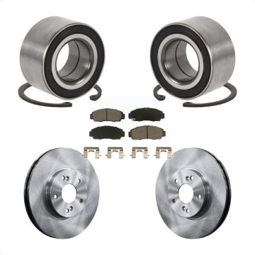 Front Wheel Bearing Disc Brake Rotors And Ceramic Pads Kit For Honda Accord Acura TSX TL KBB-118576
