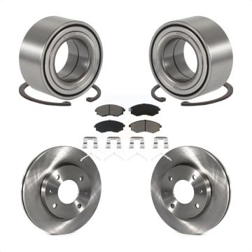 Front Wheel Bearing Disc Brake Rotors And Ceramic Pads Kit For Hyundai Sonata KBB-118599