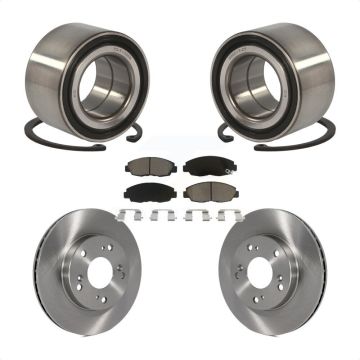 Front Wheel Bearing Disc Brake Rotors And Ceramic Pads Kit For Honda Civic KBB-118633