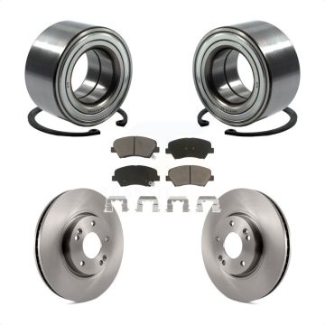 Front Wheel Bearing Brake Rotor And Pad Kit For 2014 Kia Forte SX With 15" Factory Wheels KBB-118644