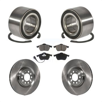 Front Wheel Bearing Disc Brake Rotor & Pads Kit For Volkswagen Jetta Golf Audi TT Quattro KBB-118673