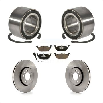 Front Wheel Bearing Disc Brake Rotors And Pads Kit For 2000-2001 Volkswagen Golf 2.0L KBB-118676