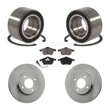 Front Wheel Bearing Disc Brake Rotors And Pads Kit For 1996-1998 Volkswagen Jetta 2.8L KBB-118677