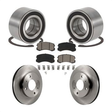 Front Wheel Bearing Disc Brake Rotors And Ceramic Pads Kit For Mitsubishi Lancer KBB-118685