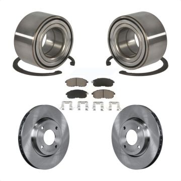 Front Wheel Bearing Disc Brake Rotor And Ceramic Pads Kit For 2010-2011 Nissan Versa 1.8L KBB-118711