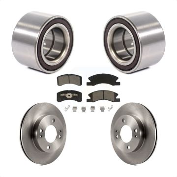 Front Wheel Bearing Disc Brake Rotor And Ceramic Pads Kit For 2014-2015 Mitsubishi Mirage KBB-118725