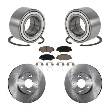 Front Wheel Bearing Disc Brake Rotors And Ceramic Pads Kit For Honda Element KBB-118743