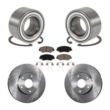 Front Wheel Bearing Disc Brake Rotors And Ceramic Pads Kit For 2003-2011 Honda Element EX KBB-118744