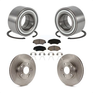 Front Wheel Bearing Disc Brake Rotors And Ceramic Pads Kit For Honda CR-V KBB-118745