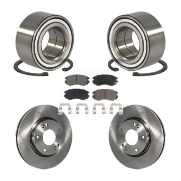 Front Wheel Bearing Disc Brake Rotors And Ceramic Pads Kit For Hyundai Tiburon KBB-118820