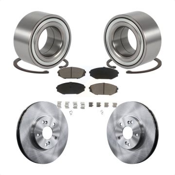 Front Wheel Bearing Disc Brake Rotors And Ceramic Pads Kit For 1999-2004 Honda Odyssey KBB-118880