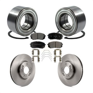 Front Wheel Bearing Disc Brake Rotors And Ceramic Pads Kit For 2017-2019 Kia Soul EV KBB-118909