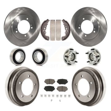 Front Rear Hub Bearing Disc Brake Rotors And Pads Shoe Kit (10Pc) For Suzuki Grand Vitara KBB-118940