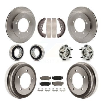 Front Rear Hub Bearing Disc Brake Rotor Pads Shoe Kit (10Pc) For Chevrolet Tracker Suzuki KBB-118941