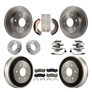 Front Rear Hub Bearing Disc Brake Rotor Pads Shoe Kit (10Pc) For Chevrolet Silverado 1500 KBB-118957
