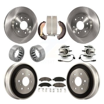 Front Rear Hub Bearing Brake Rotor & Pad Shoe Kit (10Pc) For Chevrolet Silverado 1500 GMC KBB-118958