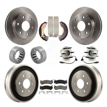 Front Rear Hub Bearing Disc Brake Rotor Pads Shoe Kit (10Pc) For Chevrolet Silverado 1500 KBB-118959