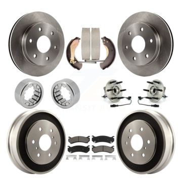 Front Rear Hub Bearing Disc Brake Rotor Pads Shoe Kit (10Pc) For Chevrolet Silverado 1500 KBB-118961